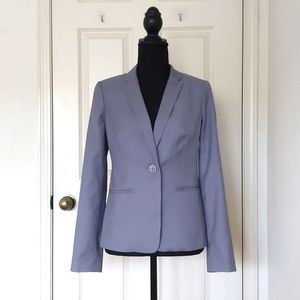 The Limited Rayon Blended Bluish Grey Blazer with lining and pockets.